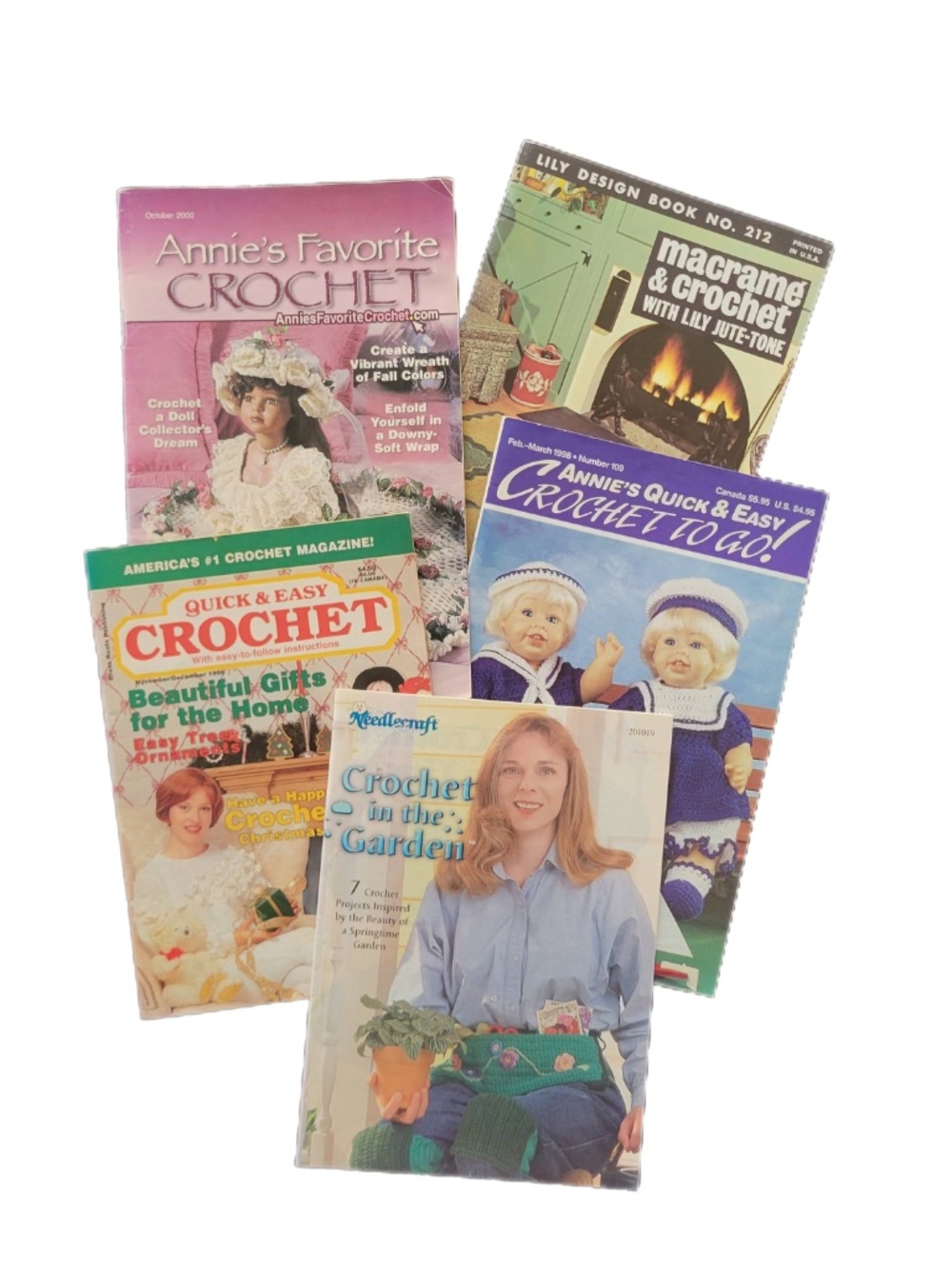 Crotchet & Macrame Pamphlets Vintage Pattern Booklets Lot of 5 DIY Crafting